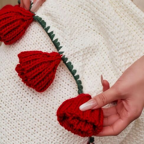 Larsweryar DIY Crochet Rose Bouquet Blanket Making Kit Handmade Material Pack Rose Blanket (Sunflower 100, White)【Not a Finished Product, Needs to be Hand-Woven】 in Kuwait