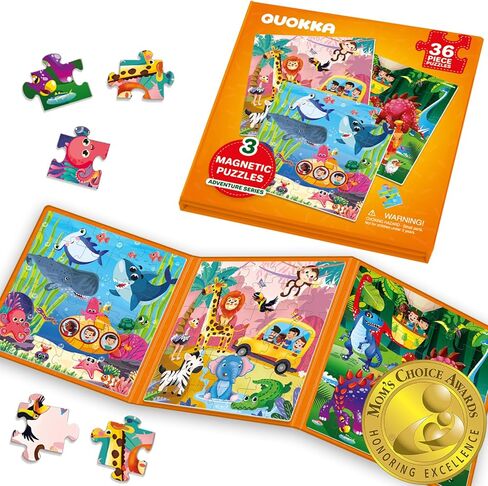QUOKKA Travel Magnetic Puzzles for Toddlers 1-3 – 20+Pcs Happy Farm Toy Game with Extra-Long Play Book for Kids Ages 3-5 – Fun Travel Game Ages 2-4 – Strong Magnets for Car Activities – Version II in Saudi Arabia