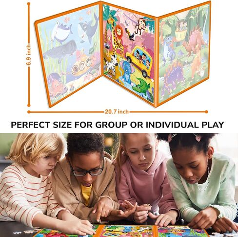 QUOKKA Travel Magnetic Puzzles for Toddlers 1-3 – 20+Pcs Happy Farm Toy Game with Extra-Long Play Book for Kids Ages 3-5 – Fun Travel Game Ages 2-4 – Strong Magnets for Car Activities – Version II in Saudi Arabia