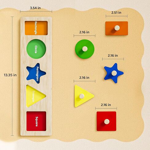 أول ألغاز من لعبة Jumbo Knob Wooden Formals للأطفال الصغار 1-3 ، ألعاب Montessori Shapes Sorter Pozzle For1 ، ألعاب التعلم في مرحلة ما قبل المدرسة للأطفال ، in Kuwait