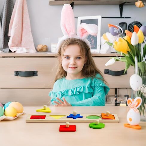 أول ألغاز من لعبة Jumbo Knob Wooden Formals للأطفال الصغار 1-3 ، ألعاب Montessori Shapes Sorter Pozzle For1 ، ألعاب التعلم في مرحلة ما قبل المدرسة للأطفال ، in Kuwait