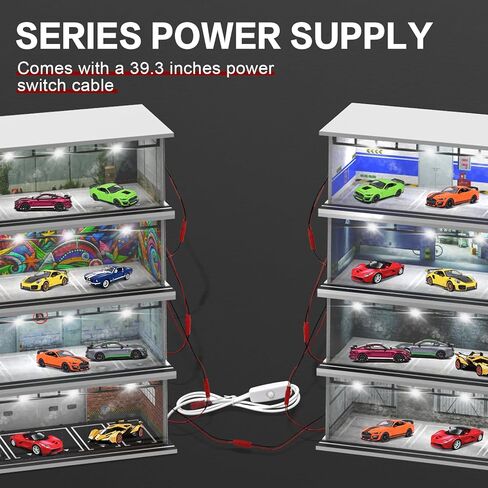 1/64 مقياس عرض DIECAST للسيارات Hot Wheels Matchbox ، ومرآب MINI MODEL TOY MODEL مع ضوء LED وغطاء الأكريليك ، ومواقف للسيارات القابلة للتكديس لتخزين Diorama للمجموعة الحالية in Kuwait