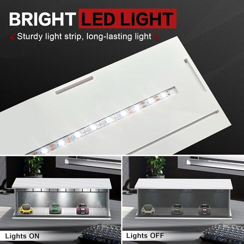 1/64 مقياس عرض DIECAST للسيارات Hot Wheels Matchbox ، ومرآب MINI MODEL TOY MODEL مع ضوء LED وغطاء الأكريليك ، ومواقف للسيارات القابلة للتكديس لتخزين Diorama للمجموعة الحالية in Kuwait