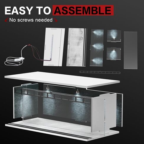 1/64 مقياس عرض DIECAST للسيارات Hot Wheels Matchbox ، ومرآب MINI MODEL TOY MODEL مع ضوء LED وغطاء الأكريليك ، ومواقف للسيارات القابلة للتكديس لتخزين Diorama للمجموعة الحالية in Kuwait