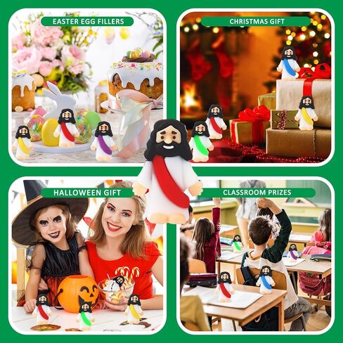 25Pcs Little Jesus Figures Bulk Mini Jesus Figurines Tiny Small Rubber Baby Jesus Toys to Hide Cute Pocket Miniature Jesus Easter Egg Fillers Stuffers Sunday School Baptism Gift in Kuwait