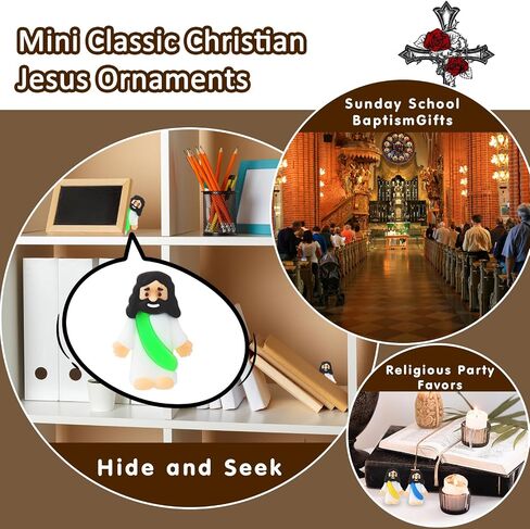 25Pcs Little Jesus Figures Bulk Mini Jesus Figurines Tiny Small Rubber Baby Jesus Toys to Hide Cute Pocket Miniature Jesus Easter Egg Fillers Stuffers Sunday School Baptism Gift in Kuwait