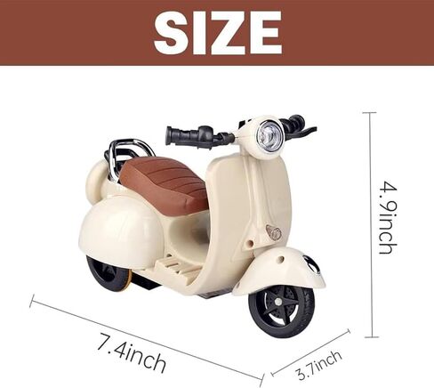 Scooter for Labubu ، لعبة الدراجات البخارية مع الضوء والموسيقى ، لديها مقعد لإكسسوارات Labubu ، Mini Electric Doll Scooter Interactive Decord Desctop الحلي (أبيض) in Kuwait