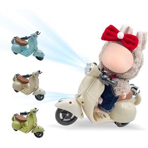 Accessories for Doll - Scooter Toy with LED Lights & Music for 17cm Doll, Cute Motorcycle Toy, Decor Desktop Ornaments for Dolls Collectors