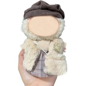 17cm Doll Clothes(NO Doll), Cute Dolls Outfit Accessories with Sweater + Denim Jeans + Pants, Small Kawaii Clothes Set for Dolls(Style 4)