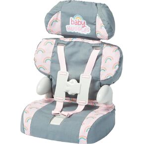 Casdon Baby Huggles Toys - Pink Booster Seat - Car Seat For Dolls with Adjustable Headrest & Buckles - Fits Dolls Sizes Up to 14" - Suitable for Preschool Toys - Playset for Children Aged 3+