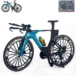1:8 Scale Road Race Bike Toy Die-Cast Mini Finger Bicycle Model Road Racing Bicycle Desktop Decoration DH Alloy Bike Action Figurine Toy for Cake Topper Crafts (Red)