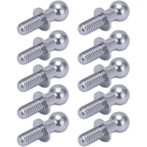 Metal Ball Head Screw Link Rod Shock Absorber End Aluminum Alloy Lightweight Durable Upgrade for TT01 TT02 RC Car 10pcs (Pink)