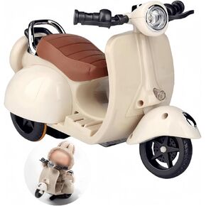Liotww Motorcycles Scooter Toy Doll - with Light and Music, Cute Have a Seat for Accessories, Decor Desktop Ornaments Collectors (Off-White) in Saudi Arabia
