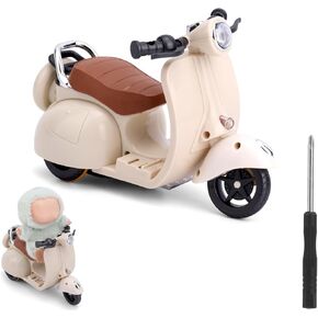 Doll Scooter Toy,Toy Electric Scooter with Lights and Music Cute Doll Motorcycle Decor 360° Interactive Rotating Toys Desktop Ornaments Accessories for Desk Decorations