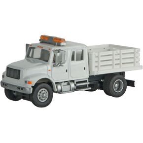 Walthers HO Scale International 4900 Open Stake Bed Truck White Railroad MOW