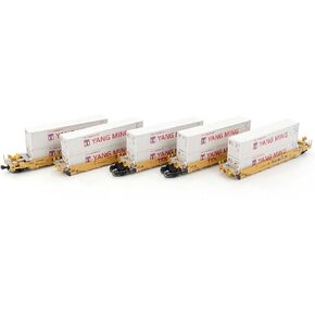 Kato USA, Inc. N Maxi-I TTX New Logo 5-Unit Set #759364 w/Yang Ming Containers