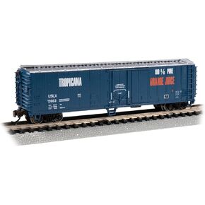 Bachmann Trains - ACF 50' Steel Reefer - Tropicana #13063 - Blue & Silver - N Scale