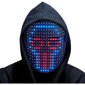 Children's LED masks, unisex LED face changing masks with gesture sensing, suitable for kids Halloween costume role play, fancy dress party