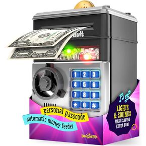 Piggy Bank for Kids - Electronic Money Saving Box w/Code- ATM Safe - Toy Coin Bank - Boys Toys for Age 3, 4, 5, 6, 7, 8, 9 - Birthday Gifts for 8, 9, 10, 11, 12 Year Old Boy and Girl