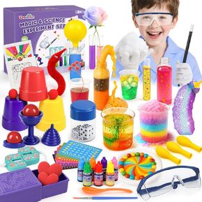 Kids Magic Kit & Science Kits ، 85+ Science Lab Experiments & Magic Tricks for Girls Boys Ages 6 8 10 12 ، Magic Chemistry Set Projects STEM Withing with Manual for Christmas Birthdy Gifts
