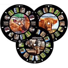 MayKo Farm Animal Reels for Viewfinder, Domestic Animals, Compatible with Viewmaster Classic Viewers. Set of 3 (Reels Only)