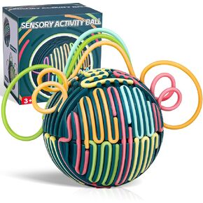 Gigilli Sensory Activity Ball Board with 24 Strings, Sensory Toys for Kids 5-7 8-12 with Autism ADHD, Calming Stress Relief Autism Toy, Kids Travel Essentials, Airplane Travel Toys for Toddlers 3-5
