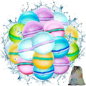 【12 Pack】Magnetic Reusable Water Balloons Fast Refillable for Kids Outdoor Activities, latex-free Kids Pool Beach Bath Toys, Self-Sealing Water Bomb Quick Fill for Summer Games (12)