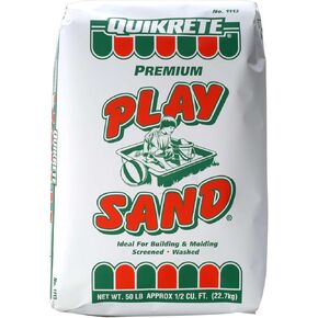 Quikrete Sandbox Play Sand - تم تصفيات الأطفال في الهواء الطلق وتصفيات الرمال - لون تان المغسول والتجفيف - 50 رطلاً
