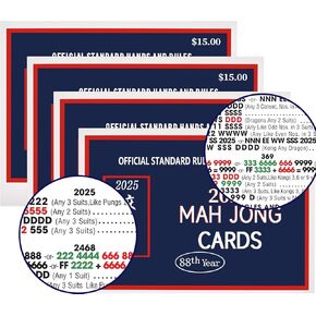 mah jong 2025 Cards Official Revision - Large Size - 4Pcs