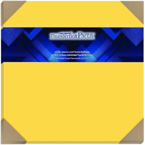 100 Bright Golden Yellow 65lb Cover|Card Paper - 12" X 12" (12X12 Inches) Scrapbook Album|Cover Size - 65 lb/pound Light Weight Cardstock - Quality Printable Smooth Surface for Bright Colorful Results