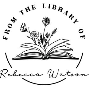 Pickled Stamps from The Library of | Ex Libris | Floral Book Stamp | Personalized Book Embosser | Custom Library Embosser | Self-Inking Wood Handle Floral 2