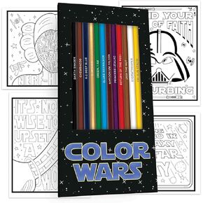 Color Wars Parody Coloring Pages | Pack of 10 Different Designs for Pencil or Marker Coloring | 8.5" x 11" Standard Size – Easy to Frame | Heavy Cardstock | Makes a Great Gift