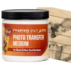 Photo Transfer Medium Gel for Transferring Photos to Wood and Other Hard Surfaces | Premium Clear Drying Solution for Beautiful Results on Your DIY Crafts and Personalized Gifts | 8oz