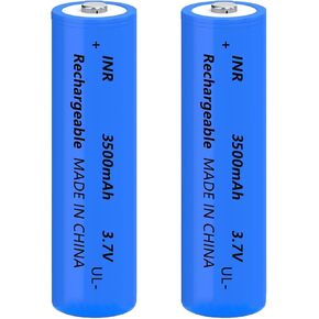 2 Packs 18650 Rechargeable Battery 3.7V 3500mAh 18650 Button Top Battery for Headlights etc
