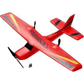 VEVOR RC Airplane, 2.4GHz 2 Channel Remote Control Aircraft with 6-Axis Gyro Stabilizer, Ready to Fly Aircraft Toy with 2 Batteries, RC Sailplane for Kids, Beginners, Red in Kuwait