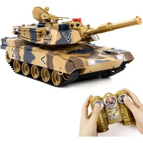 1/24 RC Tank ، جهاز التحكم عن بُعد US M1A2 Abrams Army Model Tank مع المؤثرات الصوتية ، والأضواء والدخان ، ولعب طراز عسكري 2.4 جرام للأطفال ، عيد ميلاد مثالي للأولاد 6+ سنوات in Kuwait