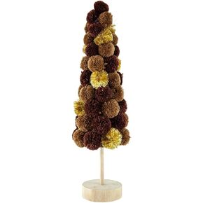Enhance Holiday Cheer with Christmas Tree Table Decor, Colorful Winter Design, for Tablescape, 20 Inches, Coffee Multi