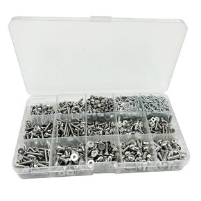 1010PCS Universal RC Screw Kit Screws Assortment Set 304 Stainless Steel Screws Assortment Set, for Traxxas Axial Redcat HPI Arrma SCX10 Losi 1/8 1/10 1/12 1/16 Scale RC Cars Trucks Crawler