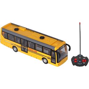 TOPINCN RC School Bus, Turn Right Sturdy Remote Control Bus High Simulation All Direction Driving Rechargeable for Daily Play (Yellow)