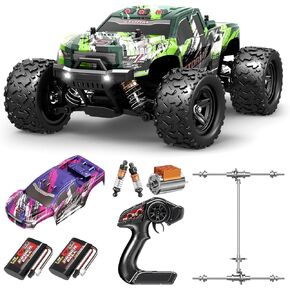 RC CARS 1:18 All Terrain RC CAR للبالغين والبنين (HS18305) ، 4WD على الطرق الوعرة RC Truck عالية السرعة بسرعة 40+ KPH ، 4x4 مقاومة للماء سيارة التحكم عن بُعد مع بطاريتين قابلتين لإعادة الشحن