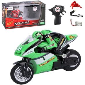 Mini Jump RC Motorcycle for Adult, Simulation Electric Remote Control Motorcycle, High Speed RC Stunt Drift Bike Racing Vehicle Model Gift
