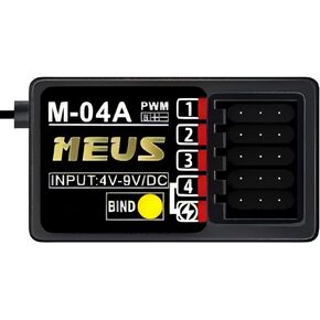 MEUS RACING 2.4GHz RC Receiver M-04A Long Range Control RX Compatible with MEUS Racing RC Transmitter ME-10B for RC Car/Boat/Tank etc. (4CH-A)