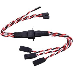 1 Pair MPX 8Pin Golden Plated Connector Multi-Wires with Servo Extension Plug Male Femal 2/3 Wires for RC Model Glider Airplanes(2 Cables Length 15cm)