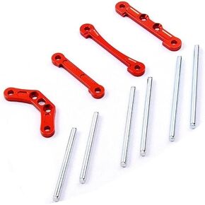 CNC Alloy Front Rear Suspension Pivot Axle Pin Positioning Pieces Set for 1/5 HPI KM Rovan Baja 5B 5T 5SC RC Car Parts(Red)