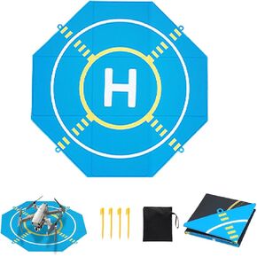 Drone Landing Pad Portable Foldable,25in Double-Sided Waterproof Helipad for DJI Mavic 4 Pro/Mini 4 Pro/Mavic 3 Pro/Neo/Flip RC Drones Helicopter, Drone Landing Pad Accessories (25in—Orange)