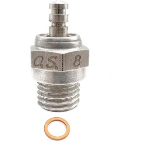 OS 8 Glow Plug, 8# Medium Silver Hot Plug Spark for Remote Control Fixed-Wing Car, Helicopter,1/8 Racing Car.