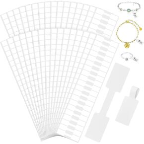 1000 pcs Jewelry Tags, Self Adhesive Jewelry Price Tags Stickers, White Blank Rectangle Ring Tag Label for Necklace Earring Bracelet Pricing Identify