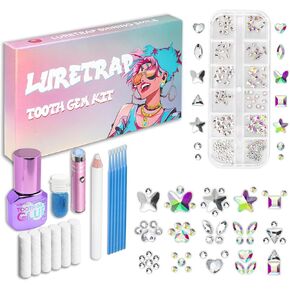 Luretrap Y2K Trendy 30 Pieces Crystal Tooth Gem Kit - Unleash Your Sparkly Smile