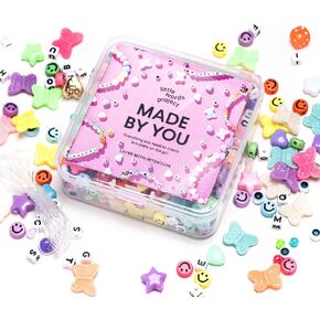 Little Words Project Bead Kit, DIY Bracelet Making Kit, Includes Colorful and Novelty Beads, Letter Blocks, String, Instruction Booklet & More, Fun & Creative Gift for All Ages Create Custom Bracelets