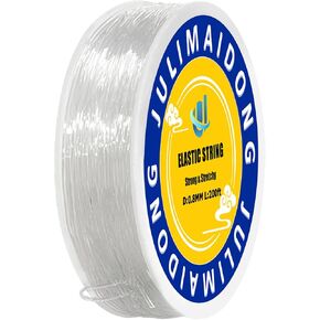 0.8mm Elastic Bracelet String Cord, Crystal Stretch Bead Cord for Bracelets Jewelry Making, Clear Stretchy Elastic String for Beading, Transparent Thread (0.8MM/200ft) in Kuwait